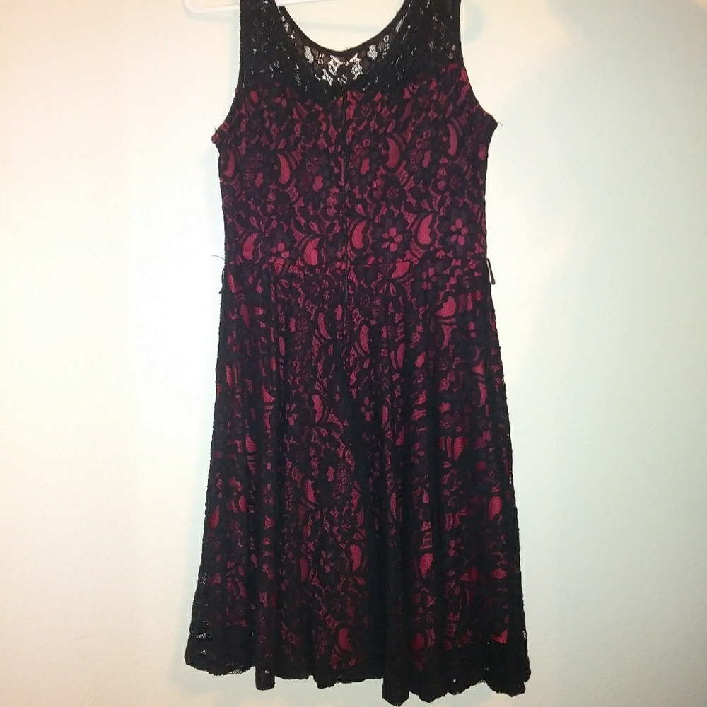 Red and black dress